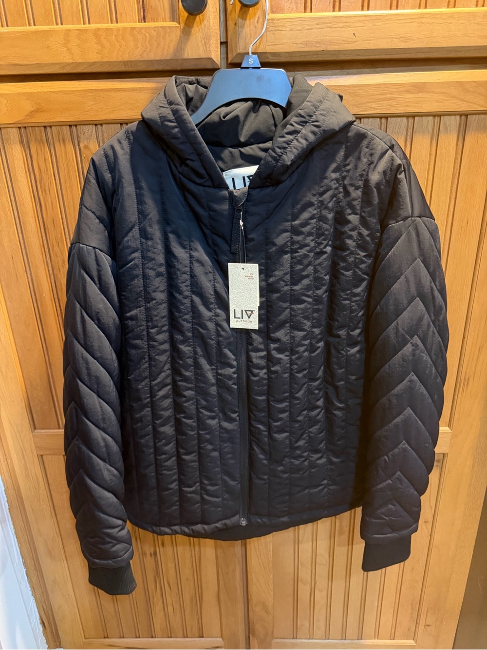 LIV Black Quilted Hooded Ski Jacket